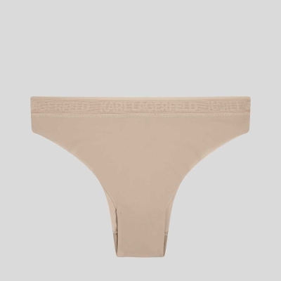 Beige Women's Karl Lagerfeld Ultra-light Brazilian Briefs Underwear | TH351CUON