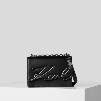 Black / Grey Women's Karl Lagerfeld K/Signature Small Shoulder Bags | TH039XKPE