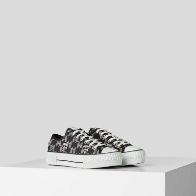 Black / Grey Women's Karl Lagerfeld Kampus Max Multikonic Sneakers | TH102WSGV