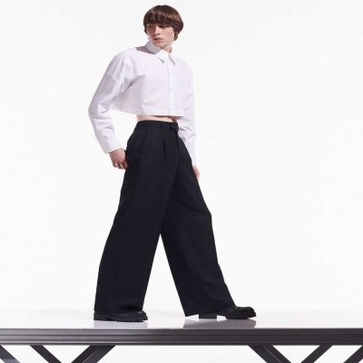 Black Men's Karl Lagerfeld Cara Loves Karl Wide-leg Pants | TH136WEIF