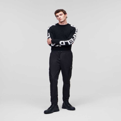 Black Men's Karl Lagerfeld Cargo Pants | TH612NXVE