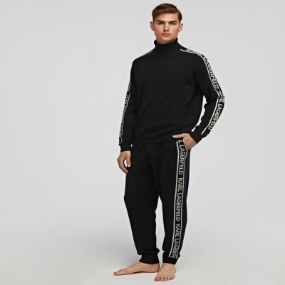 Black Men's Karl Lagerfeld Cashmere Sweatpants Loungewear | TH094YEQT