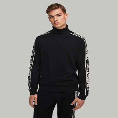 Black Men's Karl Lagerfeld Cashmere Turtleneck Sweater Loungewear | TH251VBNP