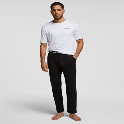 Black Men's Karl Lagerfeld Karl Logo Unisex Pajama Bottoms Sleepwear | TH831WBZQ