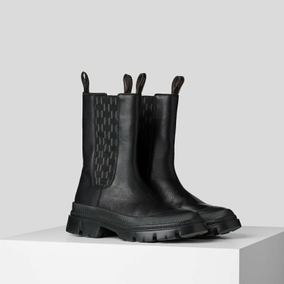 Black Men's Karl Lagerfeld Kl Monogram Trekka High Boots Boots | TH584MNPB