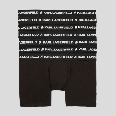 Black Men's Karl Lagerfeld Logo Boxers – 7 Pack Underwear | TH054MLSG