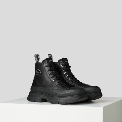 Black Men's Karl Lagerfeld Lunar Maison Lace-up Boots Boots | TH851YGJZ