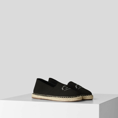 Black Men's Karl Lagerfeld Rue St-guillaume Kamino Espadrilles Sandals & Flats | TH106CSBU