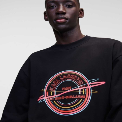 Black Men's Karl Lagerfeld Rue St-guillaume Sweatshirts | TH125SVWT