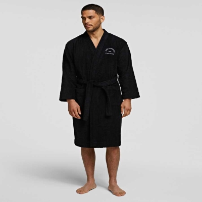 Black Men's Karl Lagerfeld Rue St-guillaume Bathrobe Loungewear | TH569ZVIY