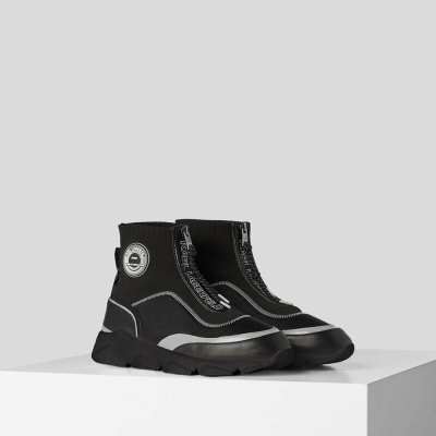 Black Men's Karl Lagerfeld Rue St-guillaume Logo Ankle Boots Sneakers | TH651BSLF