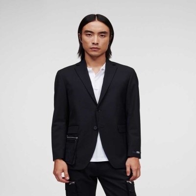 Black Men's Karl Lagerfeld Tailored Jackets | TH821FMYC