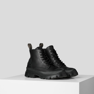 Black Men's Karl Lagerfeld Trekka Lace-up Boots Boots | TH329VKAC