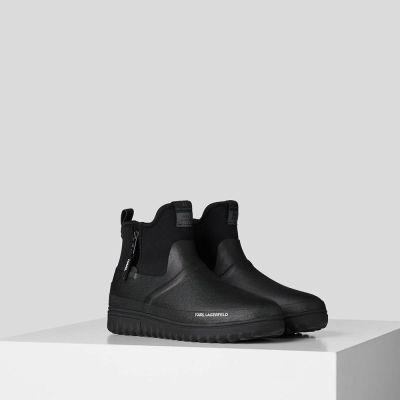 Black Men's Karl Lagerfeld Vostok Lo Sock Boot Boots | TH354HVTD