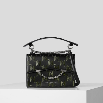 Black / Multicolor Women's Karl Lagerfeld K/Karl Seven Perforated Monogram Shoulder Bags | TH639IXKR