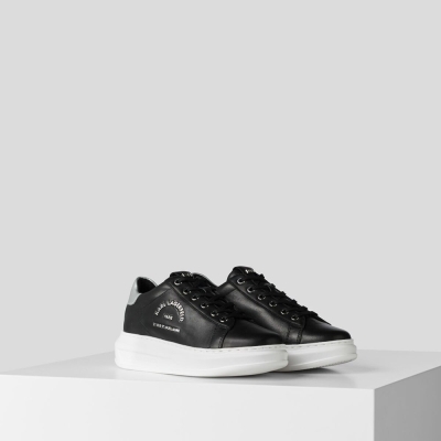 Black / Silver Women's Karl Lagerfeld Rue St-guillaume Logo Kapri Sneakers | TH739FBDA