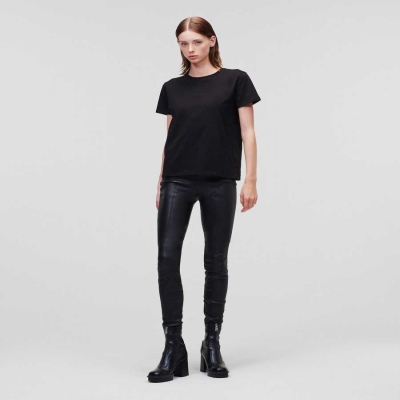 Black Women's Karl Lagerfeld Athleisure T-Shirts | TH095TWKG