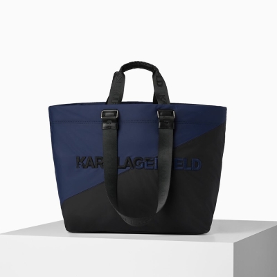 Black Women's Karl Lagerfeld Cara Loves Karl Recycled Nylon Tote Bags | TH467FWSC