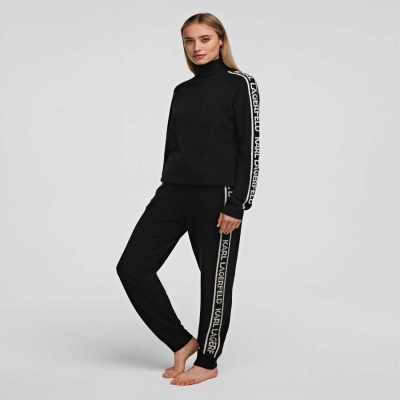 Black Women's Karl Lagerfeld Cashmere Sweatpants Loungewear | TH421KFTN