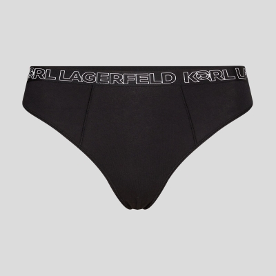 Black Women's Karl Lagerfeld Ikonik 2.0 Logo High-rise Brief Underwear | TH310IJXW