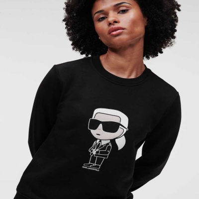 Black Women's Karl Lagerfeld Ikonik 2.0 Sweatshirts | TH395DMHK