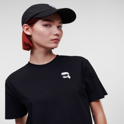 Black Women's Karl Lagerfeld Ikonik 2.0 Oversized T-Shirts | TH570AHGD