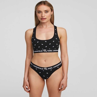 Black Women's Karl Lagerfeld Ikonik Karl Thong Underwear | TH975YZUE