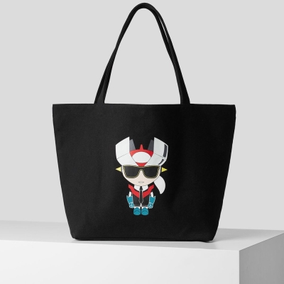 Black Women's Karl Lagerfeld K/Heroes Canvas Shopper Tote Bags | TH581SHUP