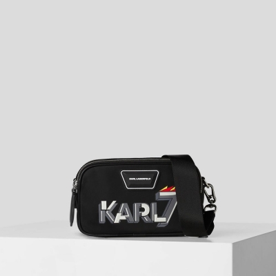 Black Women's Karl Lagerfeld K/Heroes Nylon Camera Bag | TH731HYNI