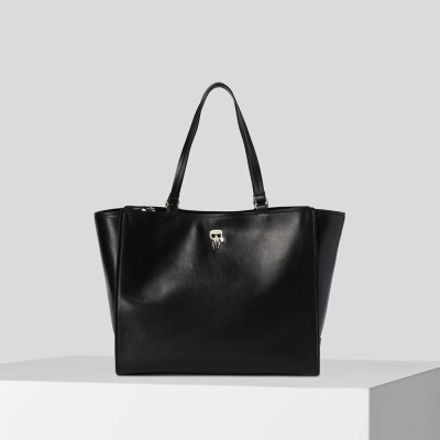 Black Women's Karl Lagerfeld K/Ikonik Leather Tote Bags | TH498HIYS