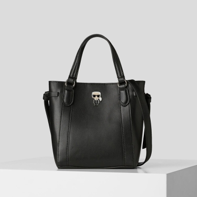 Black Women's Karl Lagerfeld K/Ikonik Small Leather Tote Bags | TH231DSKO