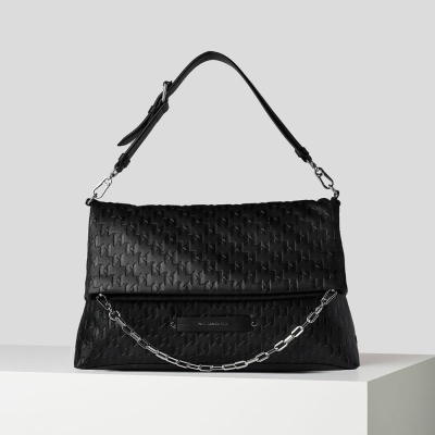 Black Women's Karl Lagerfeld K/Kushion Monogram-embossed Folded Tote Bags | TH078LURS