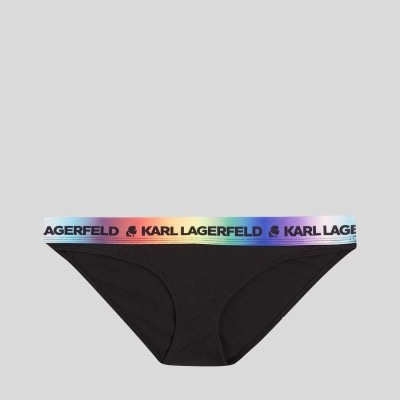 Black Women's Karl Lagerfeld K/Love Logo Briefs Underwear | TH075NECL