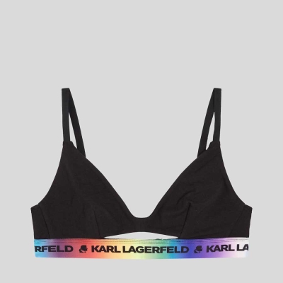 Black Women's Karl Lagerfeld K/Love Peephole Logo Bra Underwear | TH907NQEV