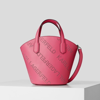 Black Women's Karl Lagerfeld K/Punched Logo Small Tote Bags | TH519GDVE