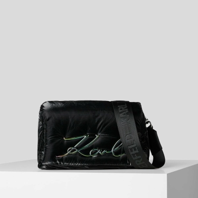 Black Women's Karl Lagerfeld K/Signature Soft Shoulder Bags | TH986UTNZ