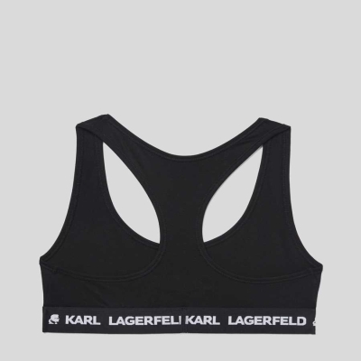 Black Women's Karl Lagerfeld Karl Logo Sports Bra Underwear | TH298BGMT