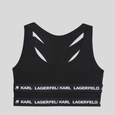 Black Women's Karl Lagerfeld Karl Logo Sports Bra - 2 Pack Underwear | TH423FCEN