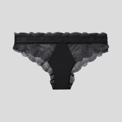 Black Women's Karl Lagerfeld Lace Bikini Briefs Underwear | TH586NCLU