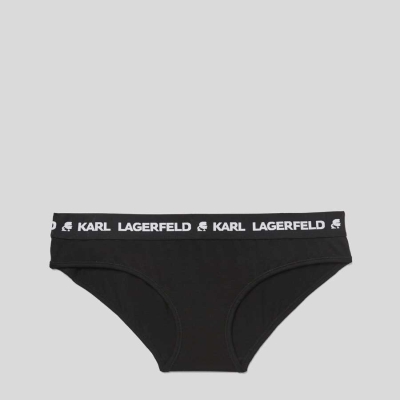 Black Women's Karl Lagerfeld Logo Hipster Briefs Underwear | TH530BLGH