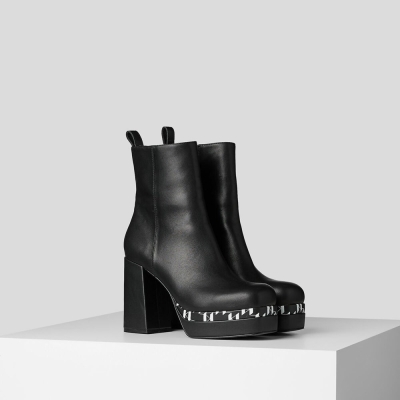 Black Women's Karl Lagerfeld Strada Ankle Gore Boots | TH382QEZS