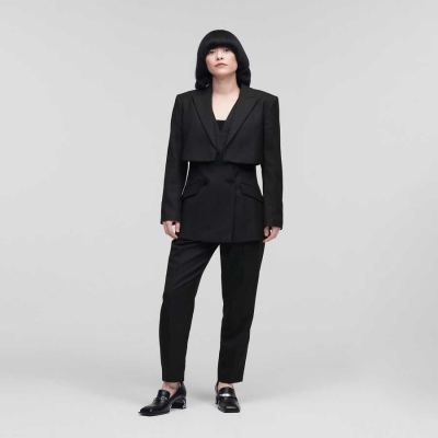 Black Women's Karl Lagerfeld Transformer Blazers | TH356IAGX