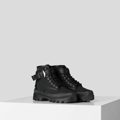 Black Women's Karl Lagerfeld Trekka Ii Ankle Strap Boots | TH460UMOA