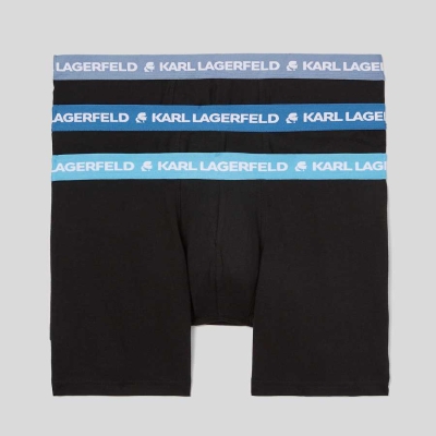 Blue Men's Karl Lagerfeld Karl Logo Boxers - 3 Pack Underwear | TH904AILE