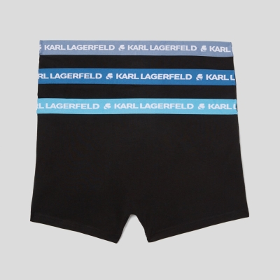 Blue Men's Karl Lagerfeld Karl Logo Trunks - 3 Pack Underwear | TH410ZUOA