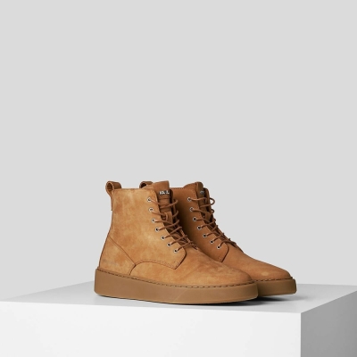 Brown Men's Karl Lagerfeld Flint Boots Boots | TH834HNMB