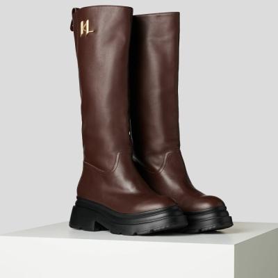 Brown Women's Karl Lagerfeld Danton Riding Boots | TH904AXIJ