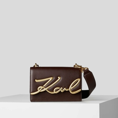 Brown Women's Karl Lagerfeld K/Signature Small Shoulder Bags | TH145LZYV