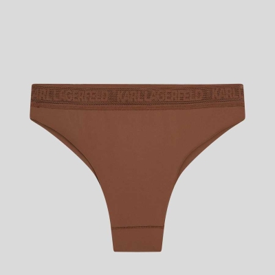 Brown Women's Karl Lagerfeld Ultra-light Brazilian Briefs Underwear | TH240YTEF