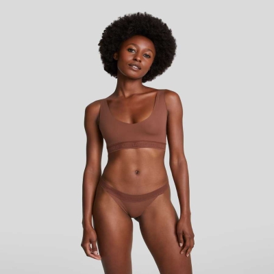 Brown Women's Karl Lagerfeld Ultra-light Karl Logo Bralette Underwear | TH963YVGR